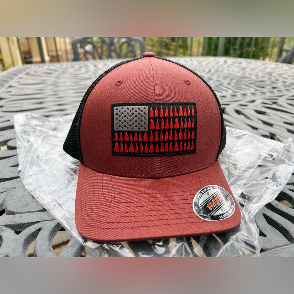 Columbia Tree Flag Mesh Flexfit Fitted Baseball Cap - Picture 1 of 5